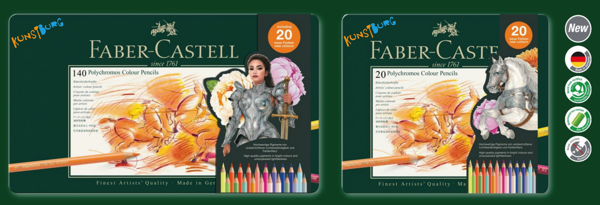 - NIEUW- Faber-Castell Polychromos Kleurpotloden – De Nieuwe 140 & 20 Sets