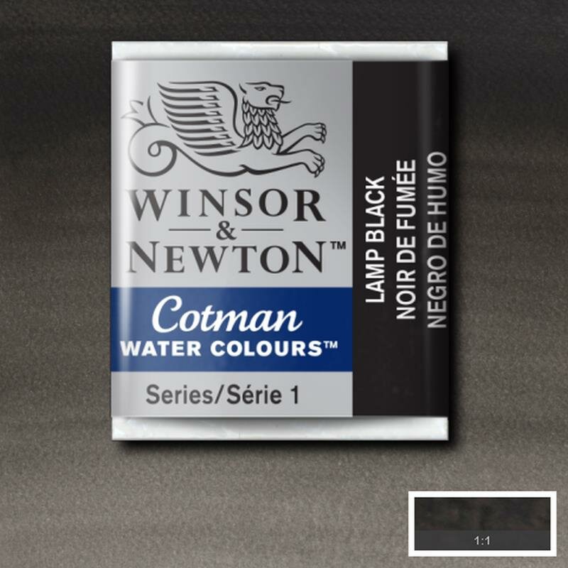 Lamp Black half napje van Winsor &amp; Newton Cotman Water Colours Kleur 337