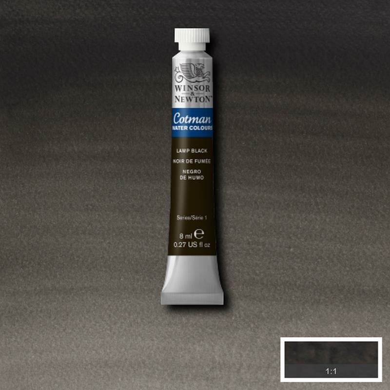 Lamp Black 8 ML van Winsor &amp; Newton Cotman Water Colours Kleur 337