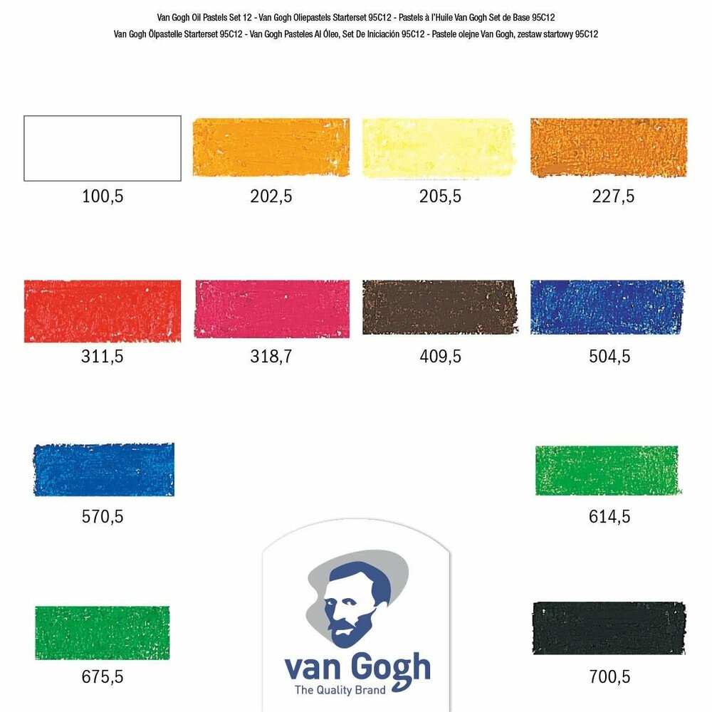 Talens Van Gogh Oliepastels Starterset Algemene kleuren (95C12)