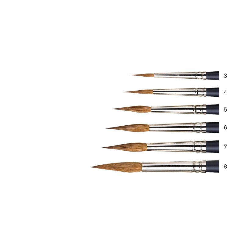 No 7 Spits Rond korte steel Winsor &amp; Newton Professioneel Artists Water Colour Kolinsky Sable Penseel