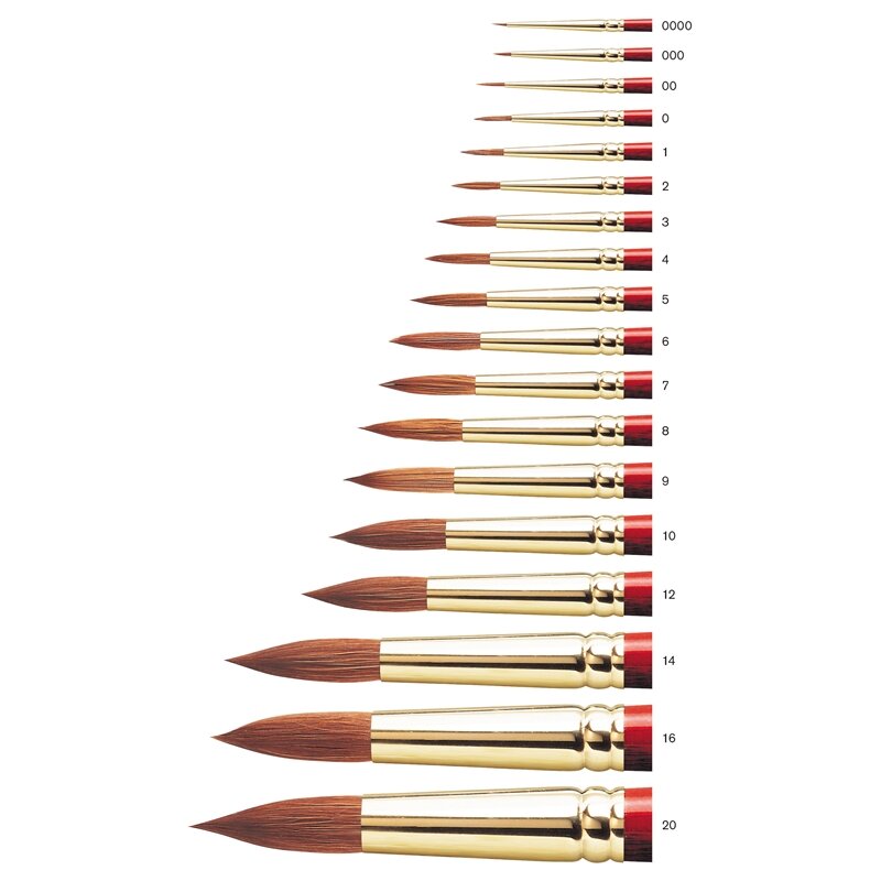 No 8 Serie 101 Winsor &amp; Newton Sceptre Gold II Penseel