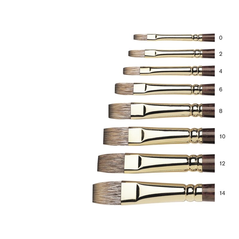 No 8 Plat lange steel Winsor &amp; Newton Monarch Penseel Olie- &amp; Acrylverf