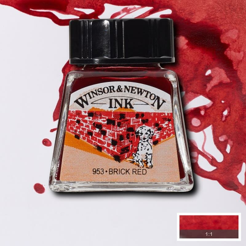 Brick Red Drawing Ink van Winsor &amp; Newton 14 ML Kleur 040