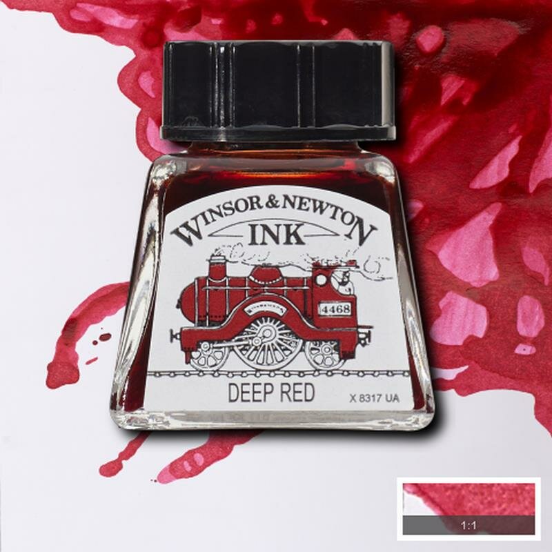 Deep Red Drawing Ink van Winsor &amp; Newton 14 ML Kleur 227