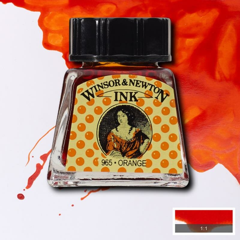 Orange Drawing Ink van Winsor &amp; Newton 14 ML Kleur 449