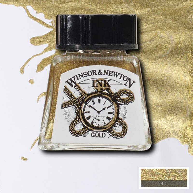 Gold Drawing Ink van Winsor &amp; Newton 14 ML Kleur 283