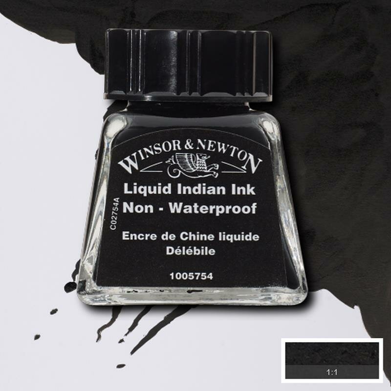 Liquid Indian Ink Drawing Ink van Winsor &amp; Newton 14 ML Kleur 754
