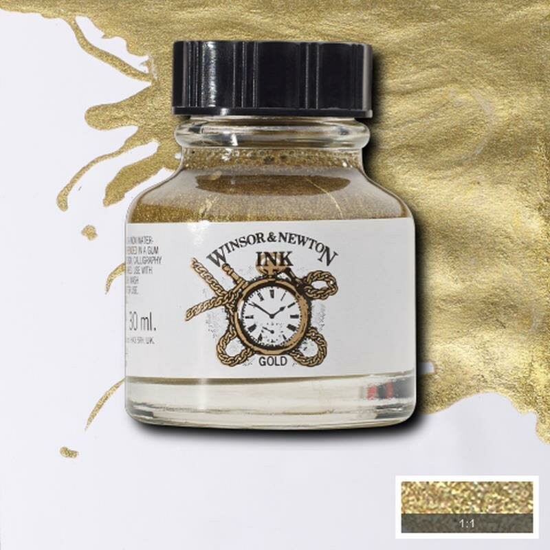 Gold Drawing Ink van Winsor &amp; Newton 30 ML Kleur 283