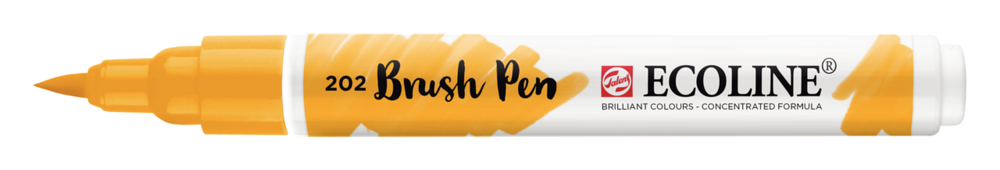 Donkergeel Ecoline Brushpen van Talens Kleur 202