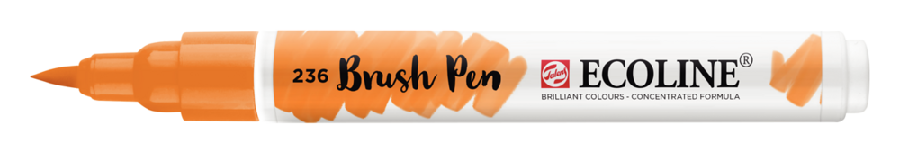 Lichtoranje Ecoline Brushpen van Talens Kleur 236