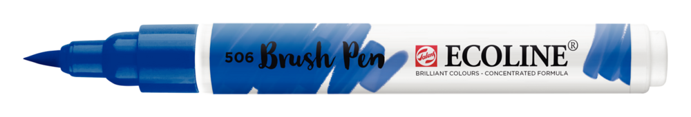 Ultramarijn Donker Ecoline Brushpen van Talens Kleur 506