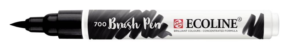 Zwart Ecoline Brushpen van Talens Kleur 700