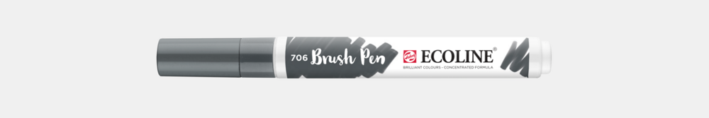 Donkergrijs Ecoline Brushpen van Talens Kleur 706