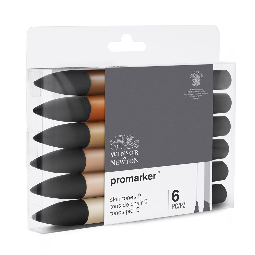 Promarker 6 x Skin Tones (2) van Winsor &amp; Newton Set 115