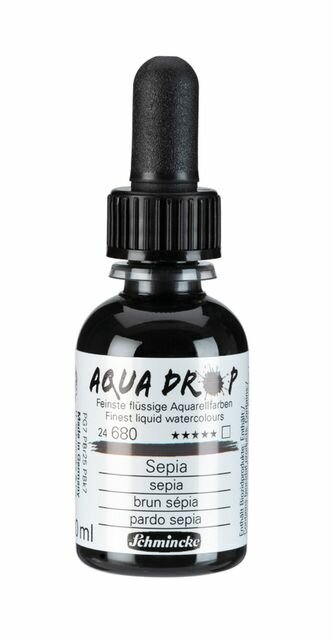 Sepia Aqua Drop Aquarelverf van Schmincke 30 ml Kleur 680