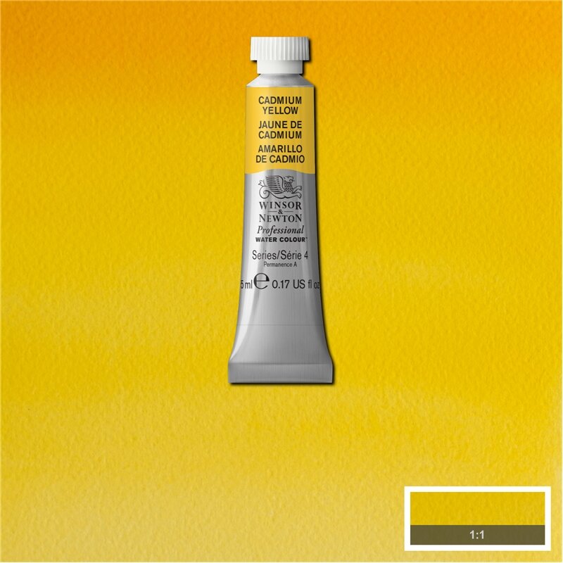 Cadmium Yellow (S4) Professioneel Aquarelverf van Winsor &amp; Newton 5 ml Kleur 108