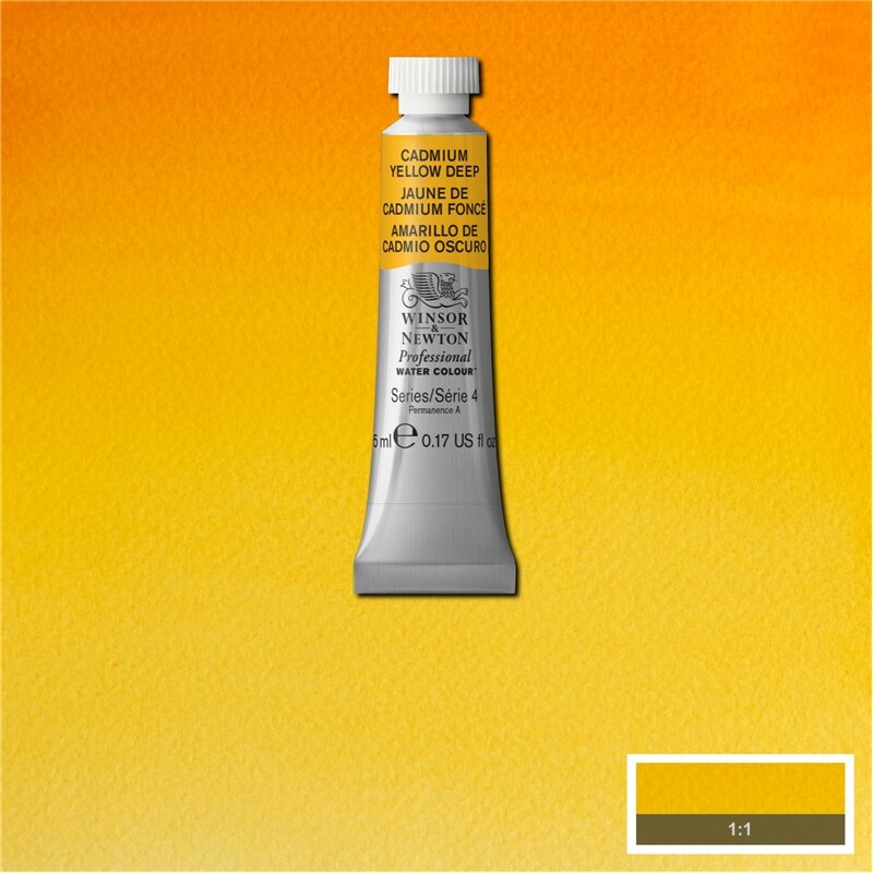 Cadmium Yellow Deep (S4) Professioneel Aquarelverf van Winsor &amp; Newton 5 ml Kleur 111