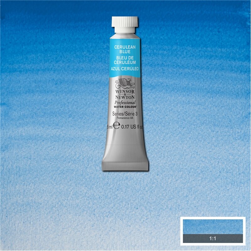 Cerulean Blue (S3) Professioneel Aquarelverf van Winsor &amp; Newton 5 ml (PB35) Kleur 137