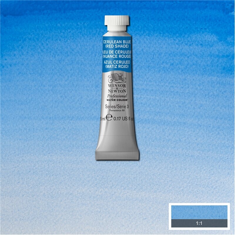 Cerulean Blue (Red shade) (S3) Professioneel Aquarelverf van Winsor &amp; Newton 5 ml Kleur 140