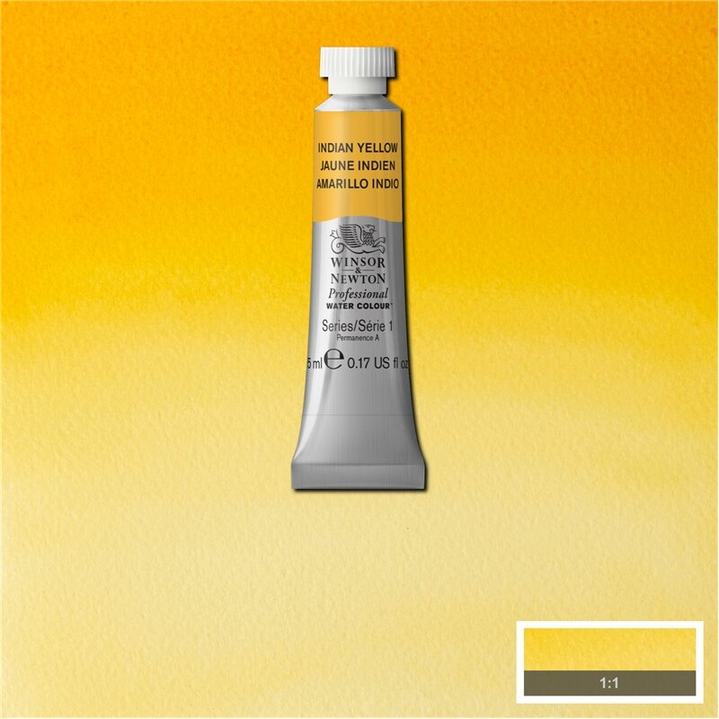 Indian Yellow (S1) Professioneel Aquarelverf van Winsor &amp; Newton 5 ml Kleur 319