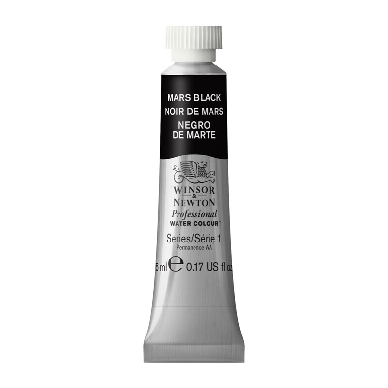 Mars Black (S1) Professioneel Aquarelverf van Winsor &amp; Newton 5 ml Kleur 386