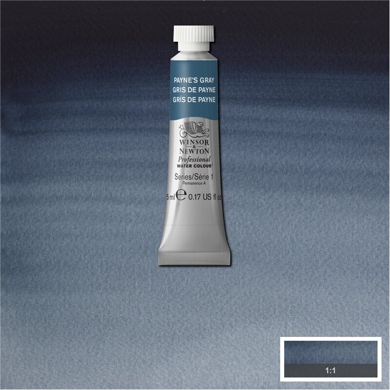Paynes Gray (S1) Professioneel Aquarelverf van Winsor &amp; Newton 5 ml Kleur 465