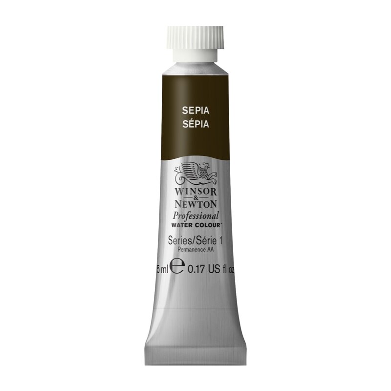 Sepia (S1) Professioneel Aquarelverf van Winsor &amp; Newton 5 ml Kleur 609