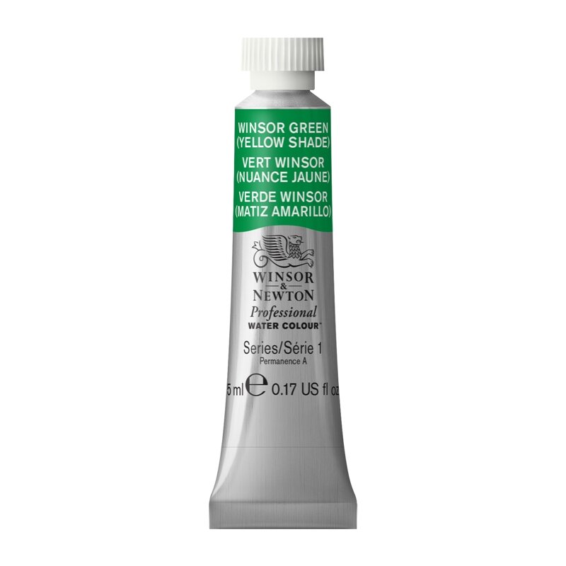Winsor Green (Yellow shade) (S1) Professioneel Aquarelverf van Winsor &amp; Newton 5 ml Kleur 721