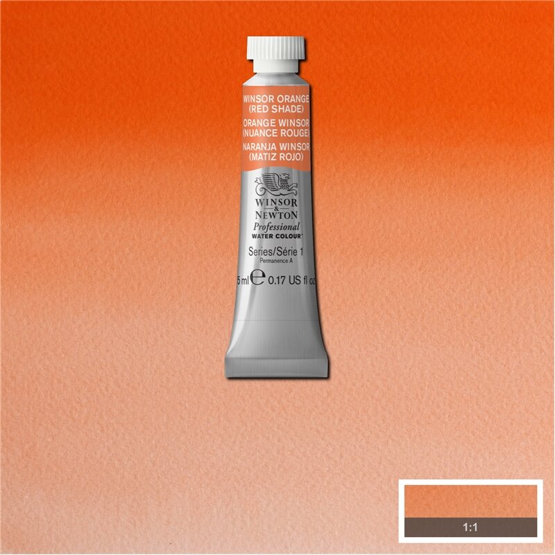 Winsor Orange (Red shade) (S1) Professioneel Aquarelverf van Winsor &amp; Newton 5 ml Kleur 723