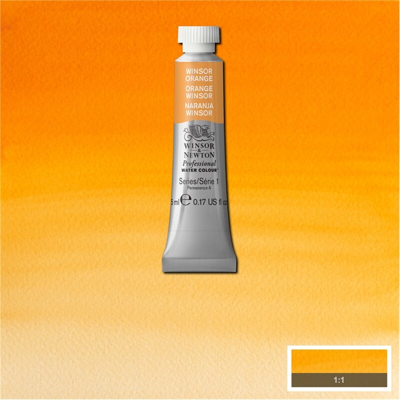 Winsor Orange (S1) Professioneel Aquarelverf van Winsor &amp; Newton 5 ml Kleur 724