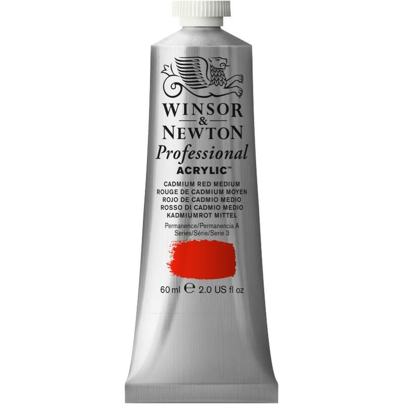 Cadmium Red Medium Professional Acrylic Winsor &amp; Newton 60 ml Kleur 099