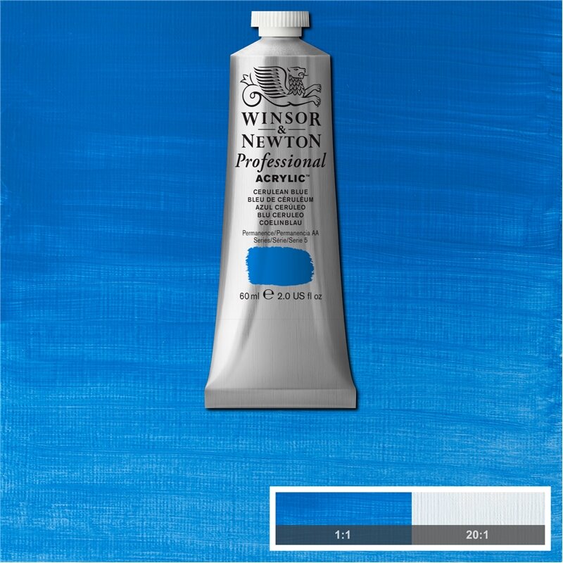 Cerulean Blue Professional Acrylic Winsor &amp; Newton 60 ml Kleur 137