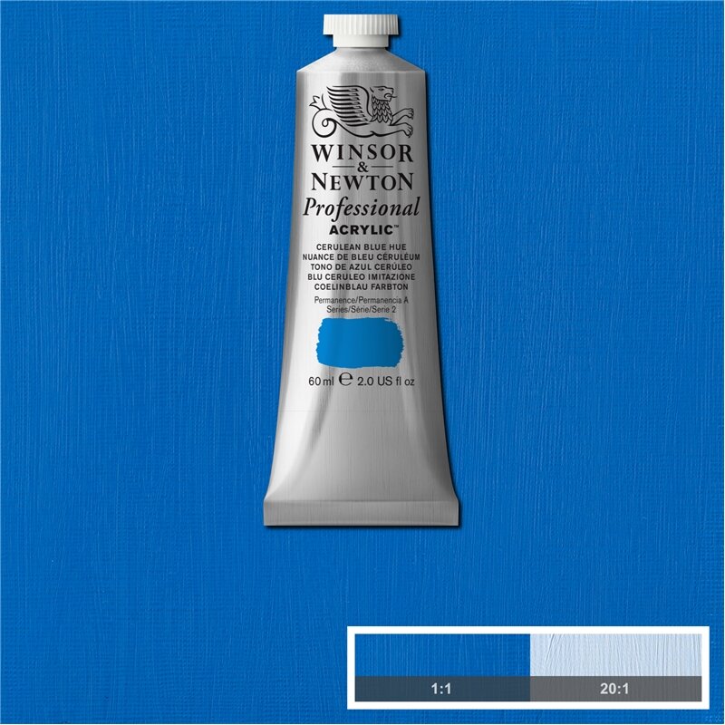 Cerulean Blue Hue Professional Acrylic Winsor &amp; Newton 60 ml Kleur 139