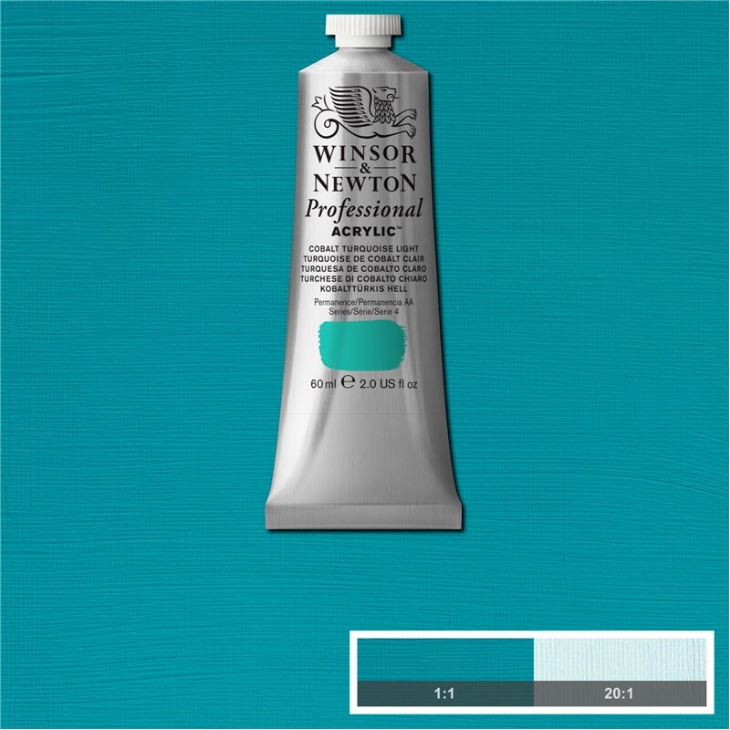 Cobalt Turquoise Light Professional Acrylic Winsor &amp; Newton 60 ml Kleur 191