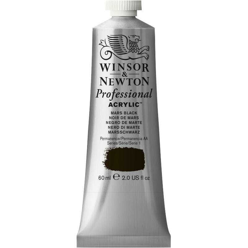 Mars Black Professional Acrylic Winsor &amp; Newton 60 ml Kleur 386