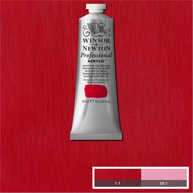 Naphthol Red Medium Professional Acrylic Winsor &amp; Newton 60 ml Kleur 423