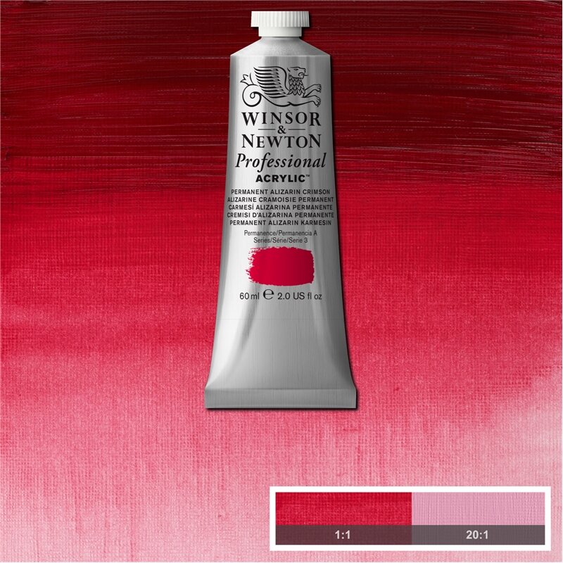Permanent Alizarin Crimson Professional Acrylic Winsor &amp; Newton 60 ml Kleur 466