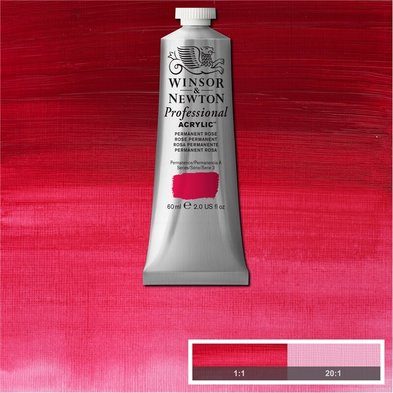 Permanent Rose Professional Acrylic Winsor &amp; Newton 60 ml Kleur 502