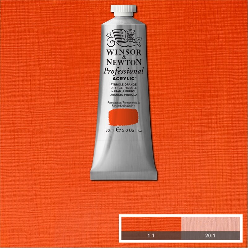 Phthalo Pyrrole Orange Professional Acrylic Winsor &amp; Newton 60 ml Kleur 519