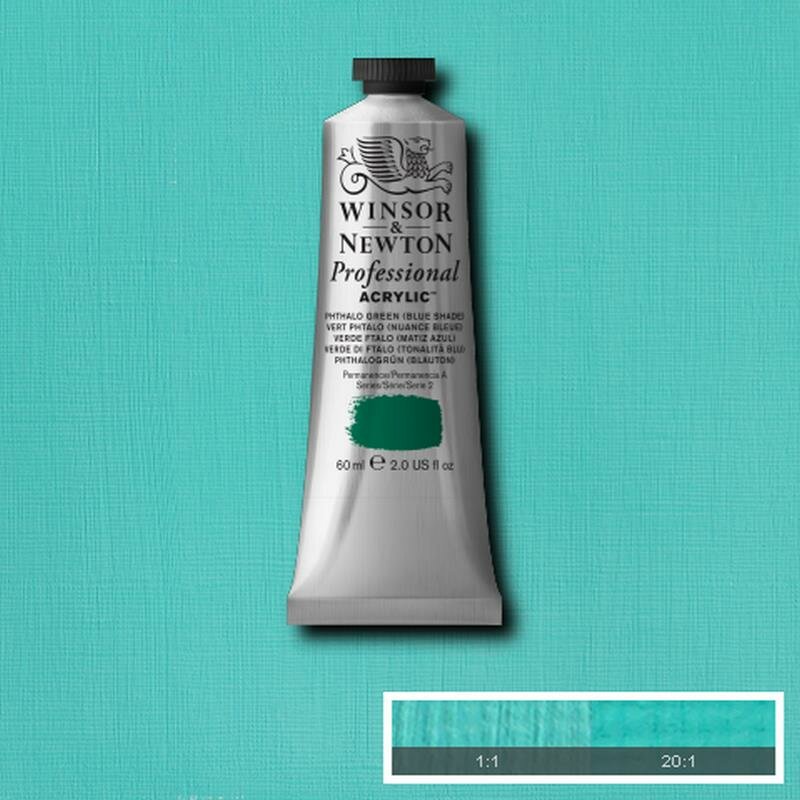 Phthalo Green [Blue Shade] Professional Acrylic Winsor &amp; Newton 60 ml Kleur 522