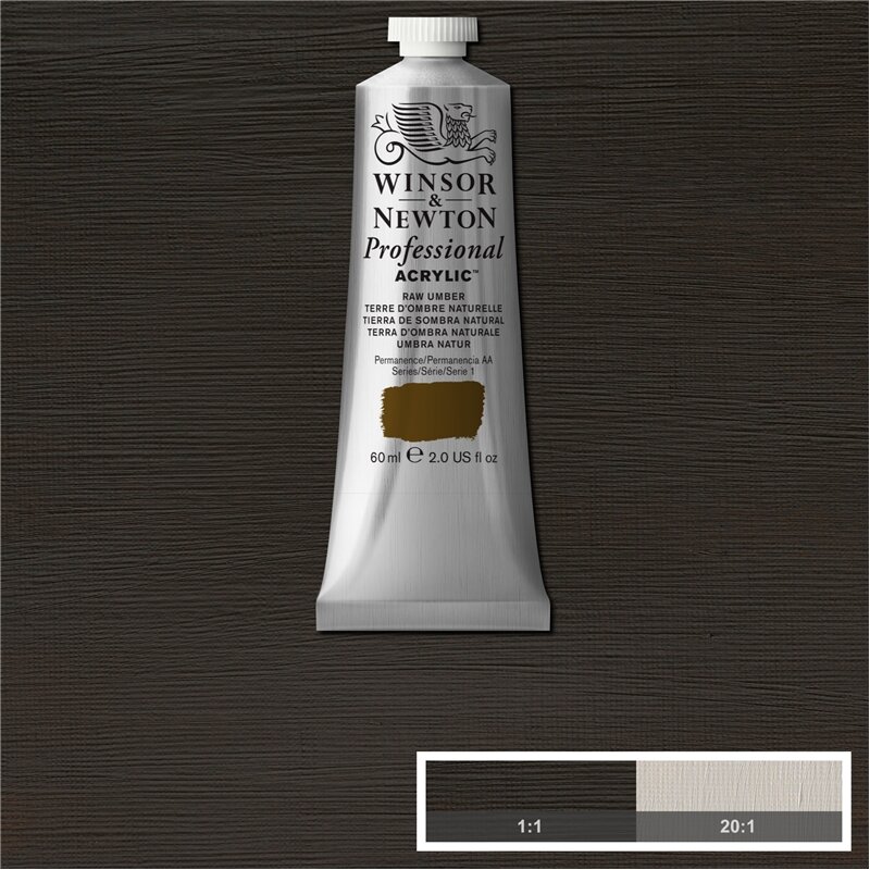Raw Umber Professional Acrylic Winsor &amp; Newton 60 ml Kleur 554