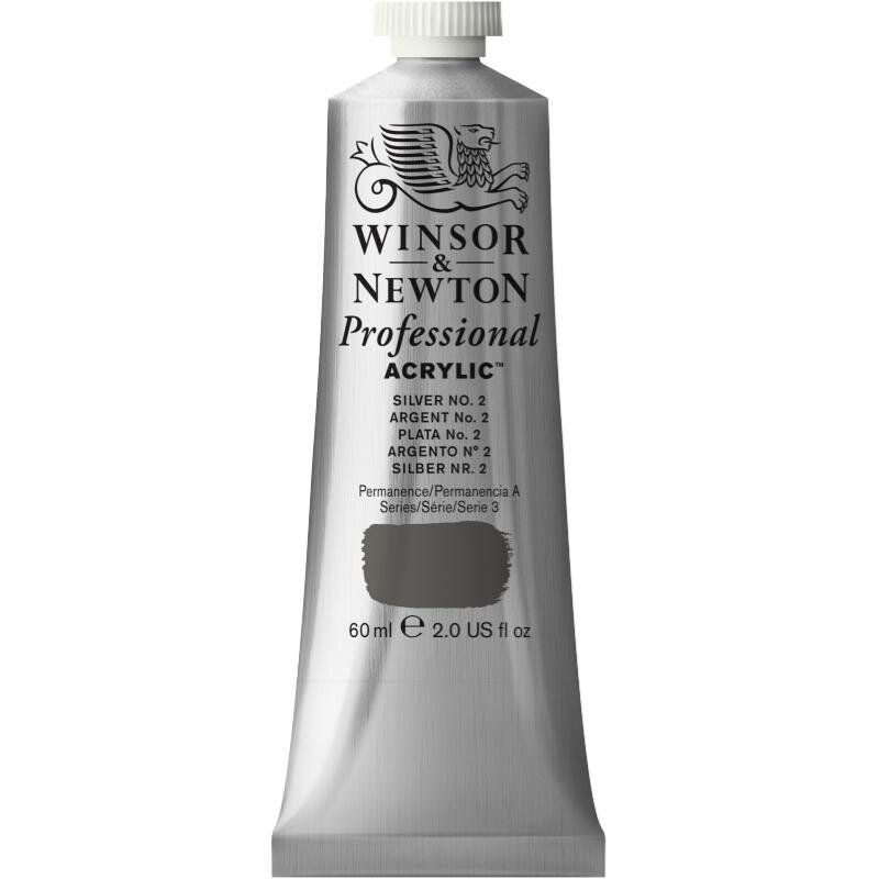 Silver No 2 Professional Acrylic Winsor &amp; Newton 60 ml Kleur 624