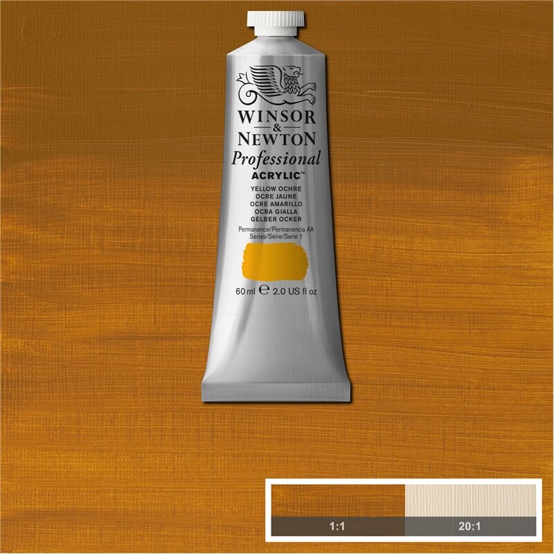 Yellow Ochre Professional Acrylic Winsor &amp; Newton 60 ml Kleur 744