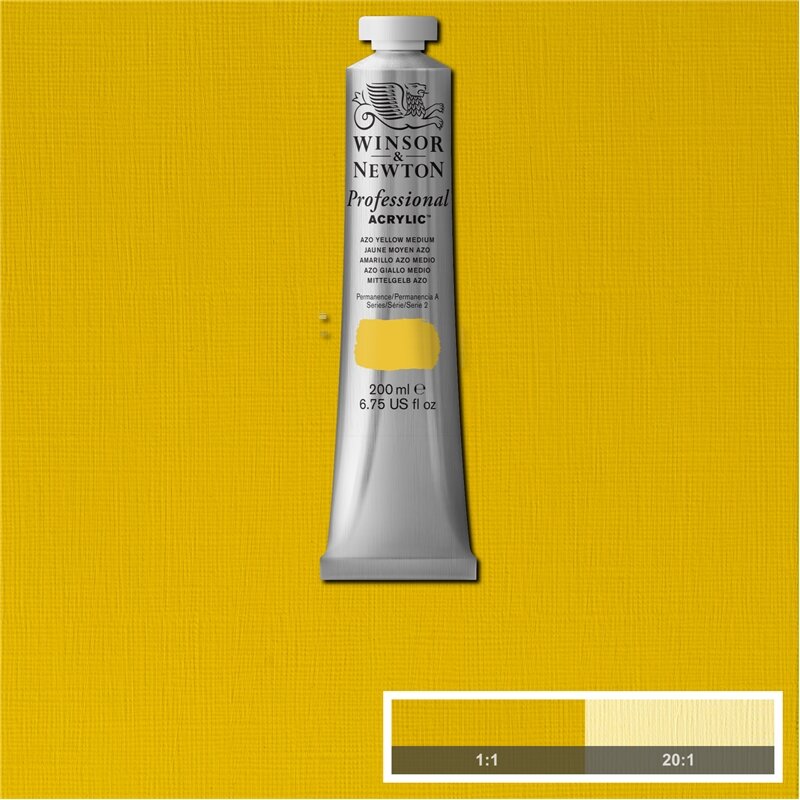 Azo Yellow Mediumium Professional Acrylic Winsor &amp; Newton 200 ml Kleur 019