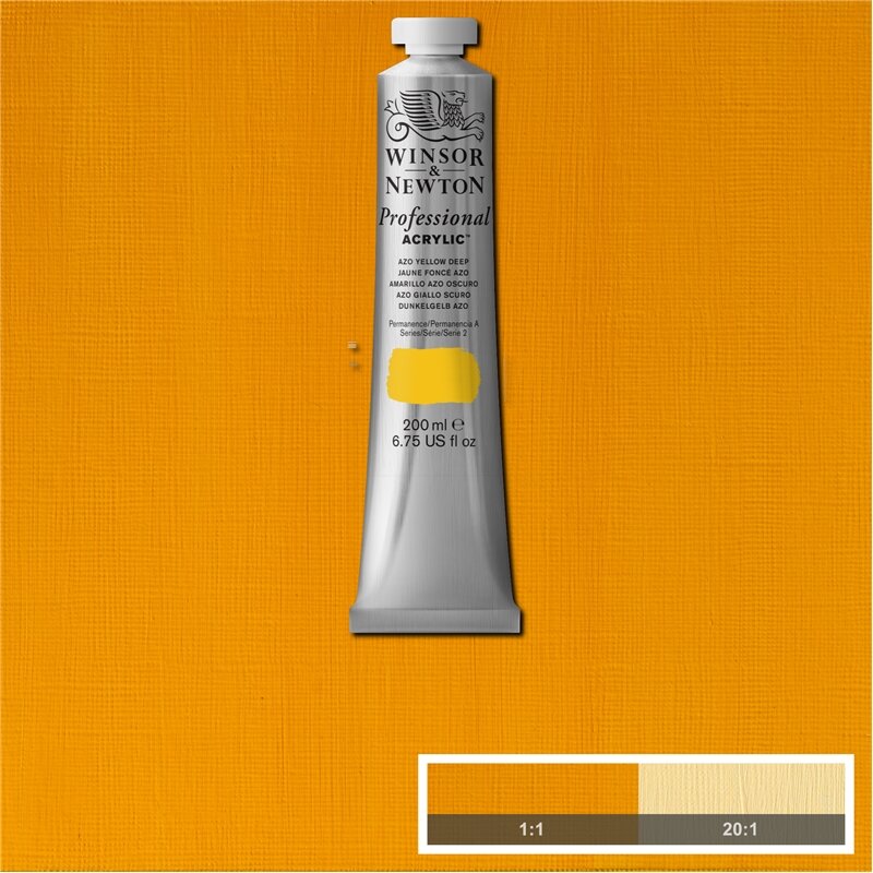 Azo Yellow Deep Professional Acrylic Winsor &amp; Newton 200 ml Kleur 039