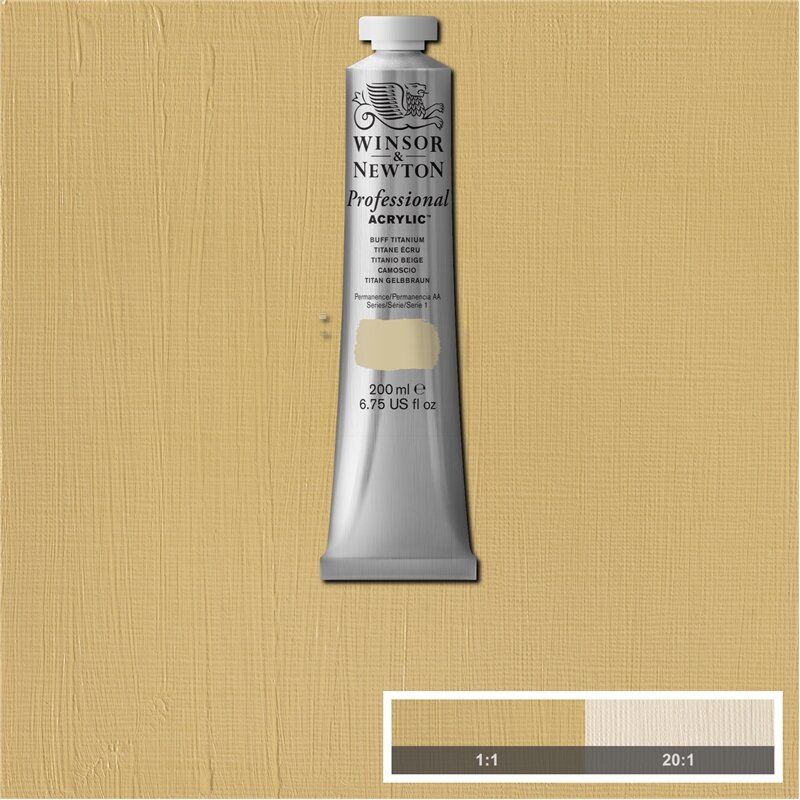 Buff Titanium Professional Acrylic Winsor &amp; Newton 200 ml Kleur 060
