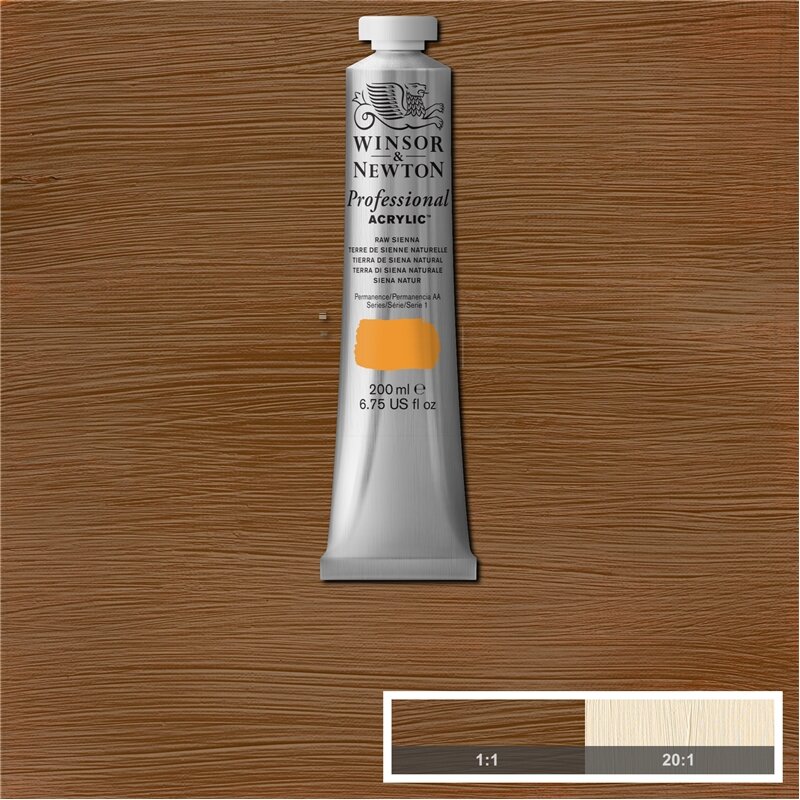 Raw Sienna Professional Acrylic Winsor &amp; Newton 200 ml Kleur 552