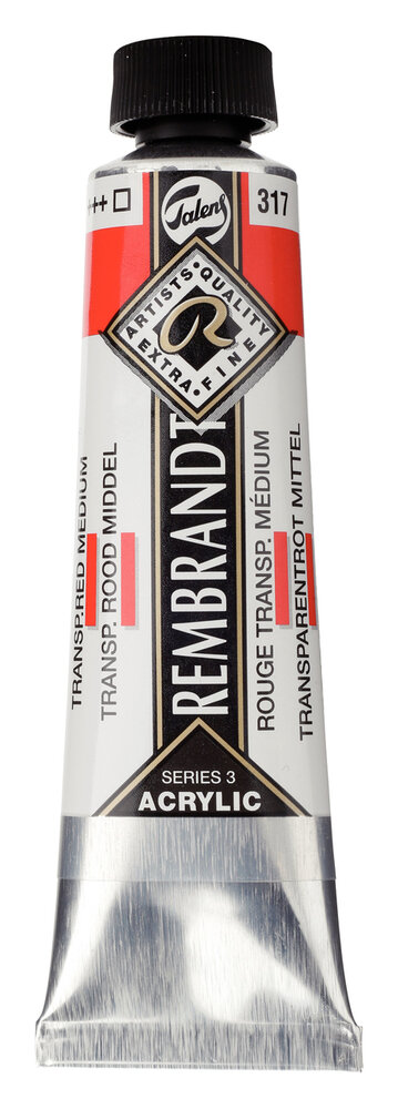 Transparantrood Middel Rembrandt Acrylverf Talens 40 ML Kleur 317