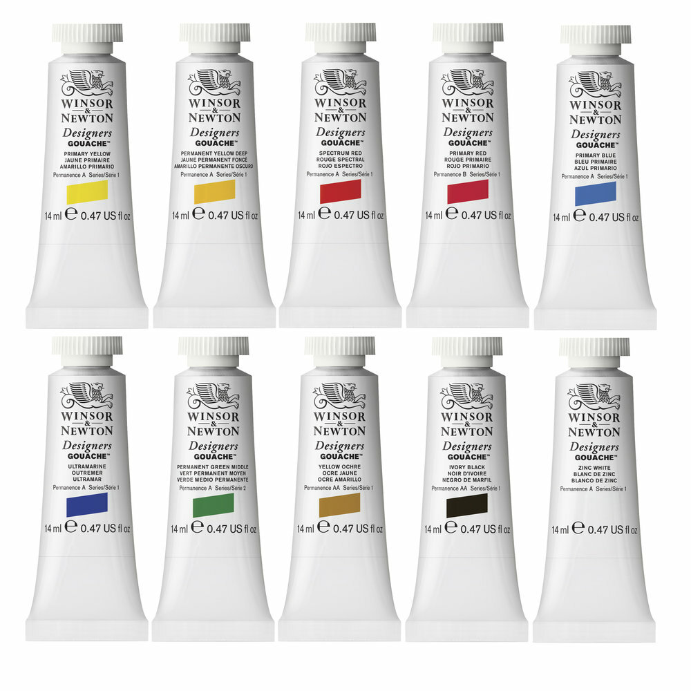 Introductie set Designers Gouache van Winsor &amp; Newton 10 x 14 ML Set 600